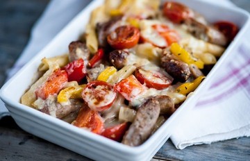 Sausage Pasta Bake with Peppers